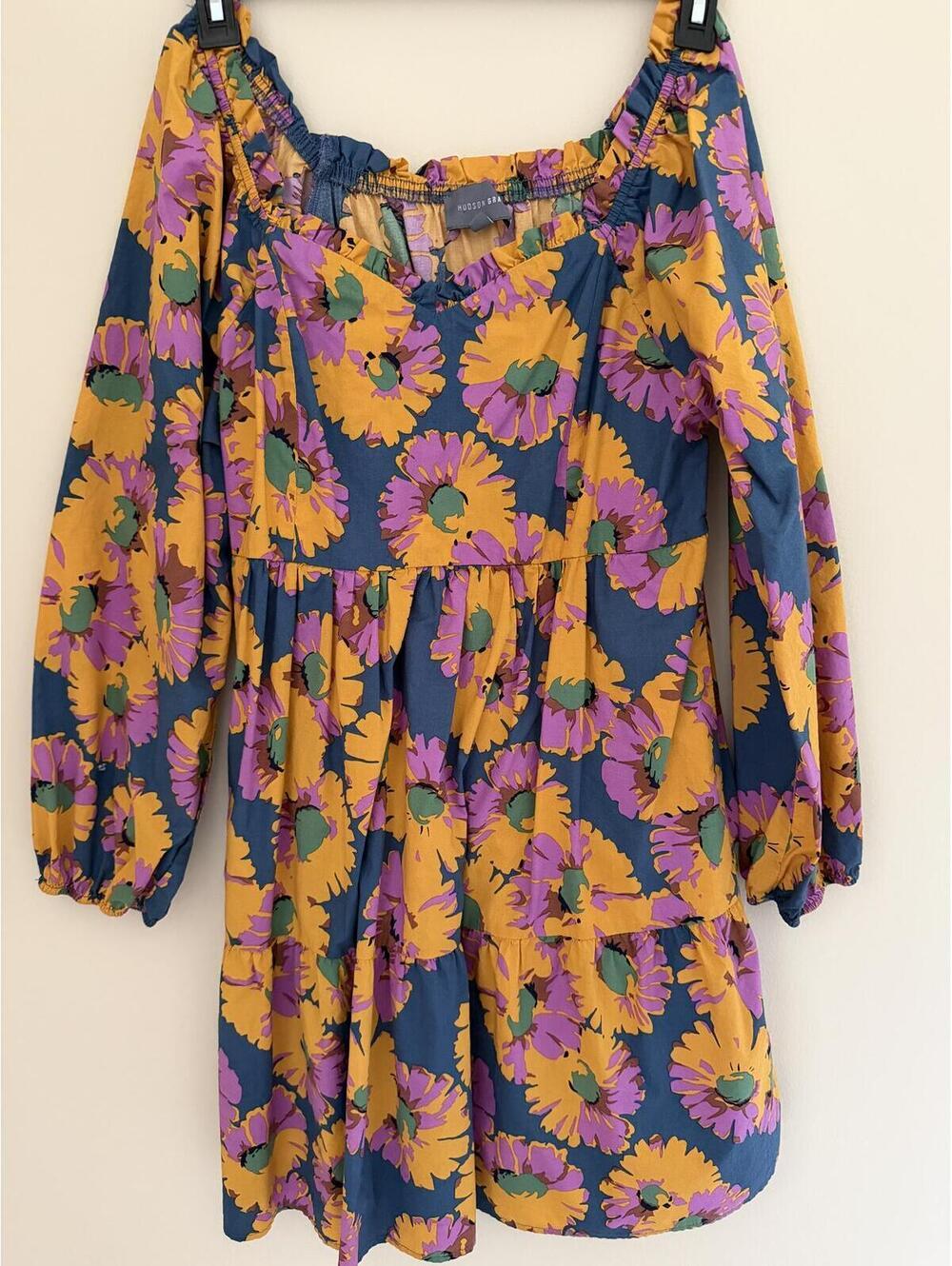 Hudson Gray off-shoulder floral dress, 100% cotton, Med